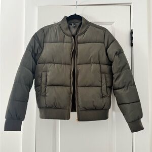 Forever 21 Army Green Puffer Bomber Jacket